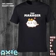 ❁△✕AXIE INFINITY The Manager White Cute Axie Shirt Trending Design Excellent Quality T-shirt (AX43)