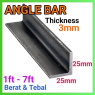 25mmX25mm(1"x1") Angle Bar Besi Tebal 3mm 1feet-7feet
