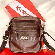 Kickers Leather Sling Bag Pouch Bag Leather Attach With Belt (2 in 1) 78256