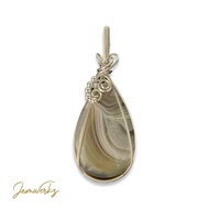 BENTLEY - Botswana Agate Wire-wrapped Pendant