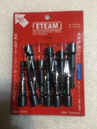台灣製 ETEAM 規格 8mm 、7.5mm 長 65mm10入 起子套筒 6.35mm六角柄磁性套筒