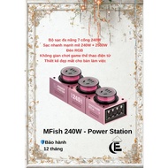 MFISH POWER STATION Charging STATION and Socket 240W, 140W 7 Ports 4C 3AC GaN RGB PD Led Backlight..