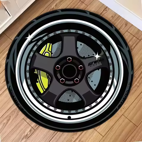 Car Rugs Tire Shape Round Mats Boys Bedroom Rug Car Hub Home Living Room Anti-slip Coffee Table Floo