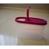Tupperware Modular Mates Oval IV - 2.3L red/ 1.1L with purple slip cover