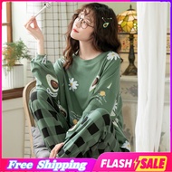 Baju Tidur Dewasa Perempuan M - 5XL Plus Size Pyjamas Women Long Sleeve Baju Perempuan Korea