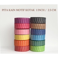2.5cm Square Ribbon / Square Ribbon / Patterned Ribbon Checkered Ribbon Gift Ribbon