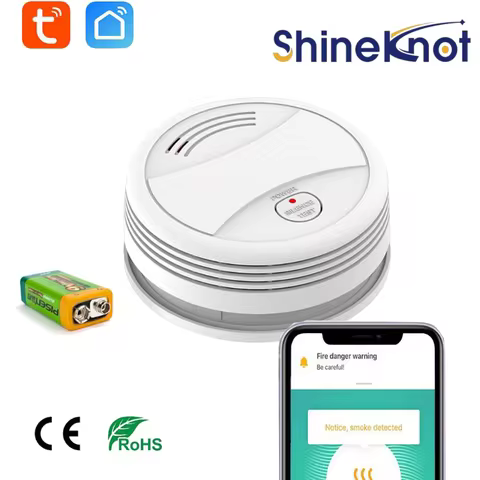 SHINEKNOT Tuya Intelligent Wifi Smoke Detector Wifi Detector Application Notification Warning Smoke 