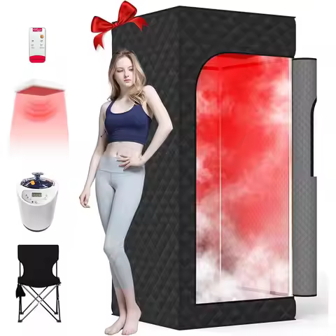 Portable Infrared Saunas for Home,Sauna Box with Red Light Therapy.Steam Sauna with 15-Level Heating