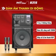 Loa karaoke xách tay nội địa MTMAX 8315 bass 45cm 1 trung 5 treble công suất 600-1500w bluetooth màn