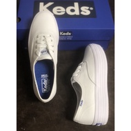 KEDS classic white shoes, canvas material, Xiujing, the same girl's single shoes, leather surface, thick bottom platform hot sale