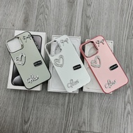 Titanium matte case with metal camera border MORE HEART BOW WITH JEWELS with square edges anti-dirt 
