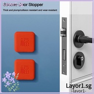 LAYOR1 2Pcs Furniture Anti-crash Pad, Self Adhesive Mute Door Stopper, No Punching Handle Bumper Round/square Silicone Fingerprint Lock Anti-collision Sticker