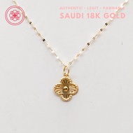 COD PAWNABLE Original 18k Necklace Legit Real Saudi Gold Clover Flower Lightweight Necklace