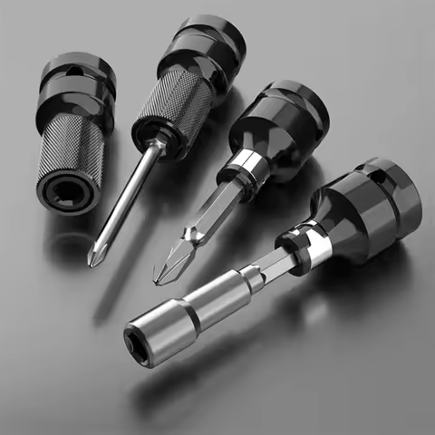 Electric Wrench Socket Adapter Conversion Head , Turn Square 1/2" (12.5mm) To Hexagonal 1/4" (6.35mm