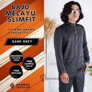 Baju Melayu Moden Warna Dark Grey