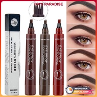 [Malaysia Stock] 4 Points Eyebrow Pencil 4 Tip Liquid Brow Tattoo Pen Waterproof Eyebrow Liner Natur