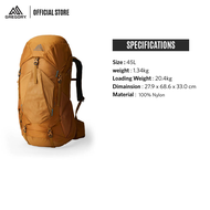 Gregory Stout กระเป๋าเดินป่า กระเป๋ากิจกรรมกลางแจ้ง