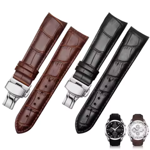 For Tissot Couturier 1853 T035627 Genuine Calf Leather Strap Steel Buckle Curved Interface Watch Acc
