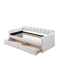 Luxe: Baron Single Trundle Bed Frame with Drawers Storage | Katil Single Laci | Single Bed | Pull Ou
