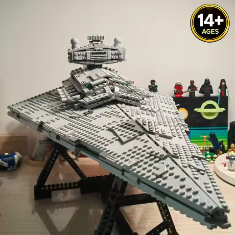 75394 Imperial Star Destroyer - 1555 Pcs Star Wars Building Block Set with 7 Minifigures & Display S