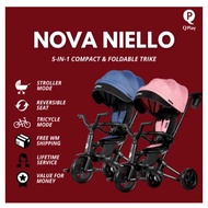 QPLAY Nova Niello 5-in-1 Foldable Trike EN1888 EN71 (1,2,3) 10 to 72 Months Max Load 25 Kg