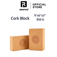 RENFOO SG Cork Yoga Block Natural Cork from Portugal 963 inch-750G x1PC
