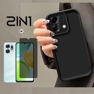 2 in 1 Honor X6D X8D X7D X9D Shockproof Phone Case for Honor X6C Privacy Tempered Glass Screen Prote