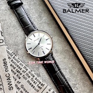 [Original] Balmer 1001G SS-15 Sapphire Men's Watch with Silver Dial Black Genuine Leather | Official Warranty
