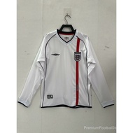 [Long Sleeve T-Shirt SSS+]2002 England Home Long Sleeve Football Sports Short High Quality Retro Jer