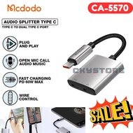 MC-DO.DO CA-5570 2 in 1 DUAL USB-C to Dual USB-C AUDIO ADAPTER Splitter Converter