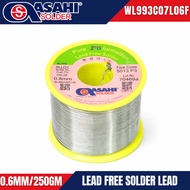 (0.6mm 250 gram) ASAHI SOLDER LEAD WL993C07L08F Lead Free Solder Lead Soldering Wire Timah