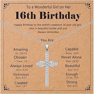 12th/13th/14th/15th/16th Birthday Gifts for Girls Cross Necklace Teen Girls Birthday Ideas for Her