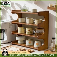 【Lifetime Warranty】Bamboo Storage Rack 2/3 Layers Tabletop  Cup Holder Organizer Rak Dapur Kayu 置物架 