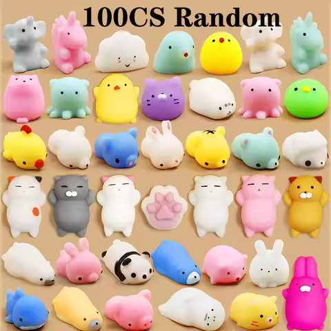 50/100PCS Kids Party Gift Squishy Toys Cute Animal Antistress Ball Squeeze Mochi Abreact Soft Sticky