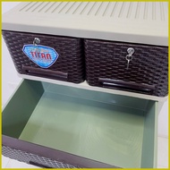 ๑ ✙ ◐ Sanyo Box Titan Rattan Drawer Cabinet Organizer with Lock