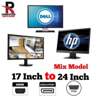 Monitor Mix Brand 17 Inch to 32 Inch  Widescreen + Square LCD, LED, IPS   [ Refurbished ]