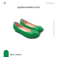 LA BELLA รองเท้าคัชชูหนังแกะ รุ่น QUEEN AMORE FLATS - BASIL GREEN
