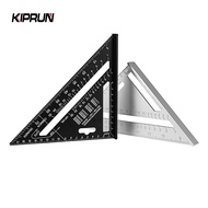 KIPRUN 7'' Aluminum Alloy Triangle Ruler， Angle Protractor Speed Metric Square Measuring Ruler For W