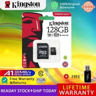 Free Send adapter + card reader+100% original authentic Kingston Micro SD Card Class 10 memory card U1 fast speed Original 8GB/16GB/32GB/64GB/128GB/256GB TF card