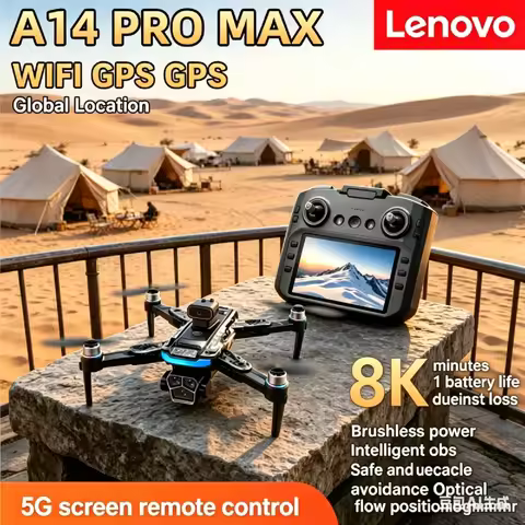 Lenovo A14 Pro Max Foldable Drone 8K Triple Camera GPS Brushless Optical Flow Obstacle Avoidance RC 