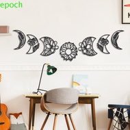 EPOCH 7Pcs/set 3D Lunar Phase Ornament, Black Mirror Surface Black Moon Mirror Sticker, Nordic DIY Exquisite Flower Acrylic Wall Pendant Home Decor