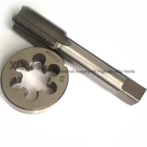 2pcs Metric Screw Tap and Die set M21 M22 M23 M24 Machine thread cutting round dies plug taps M21X1.