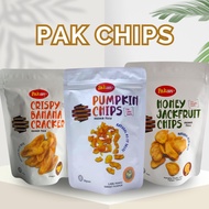 PakCHIPS VACUUM DRIED PINEAPPLE JACKFRUIT NENAS PUMPKIN NANGKA SNAK SIHAT VEGAN DIET KEREPEK PISANG 