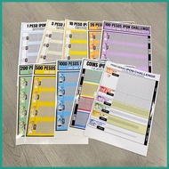 ⏺️ ♕ Ipon Chart Guide Sticker Label Peso Sense Ipon Challenge & 1 Bill