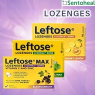 Leftose Lozenges Lyzomax 90mg Honey Lemon/ Cool Mint Flavour/ Leftose Max 120mg Blackcurrent