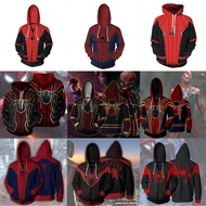 Avengers COS Clohings Spider Man 3D Digial Prining Hooded Cardigan Spors Sweaer Cosplay Movie Peripheral Cool