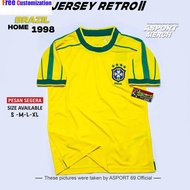 Free Custom BRAZIL RETRO HOME WORLD CUP 1998 FOOTBALL JERSEY BRAZIL JERSEY Tops