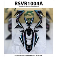 Coverset  RS150R V1 V2 V3 20th Anniversary Bodyset (Sticker Tanam) BLACK WHITE BLACK/RED