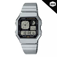 [Watchspree] Casio Digital Vintage Stainless Steel Band Watch A130WE-1A