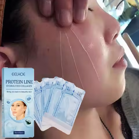 60pcs Gold Protein Line Anti-Wrinkle Firming Facial Filler No Needle Absorbable Fade Fine Lines Coll